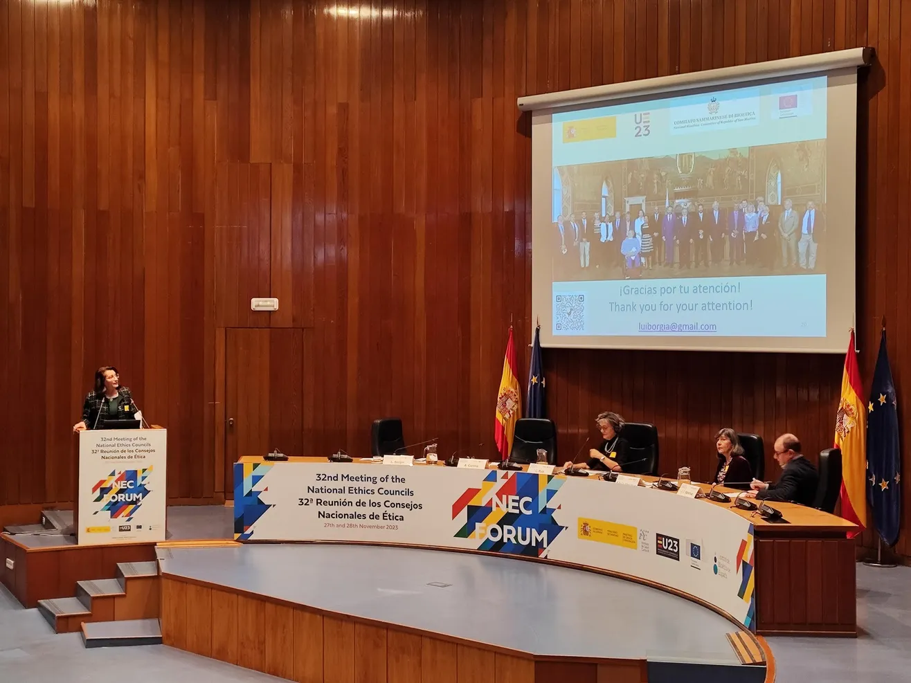 32° Meeting of the National Ethics Council - Madrid 27-28/11/2023Relazione della Presidente del Comitato Sammarinese di Bioetica