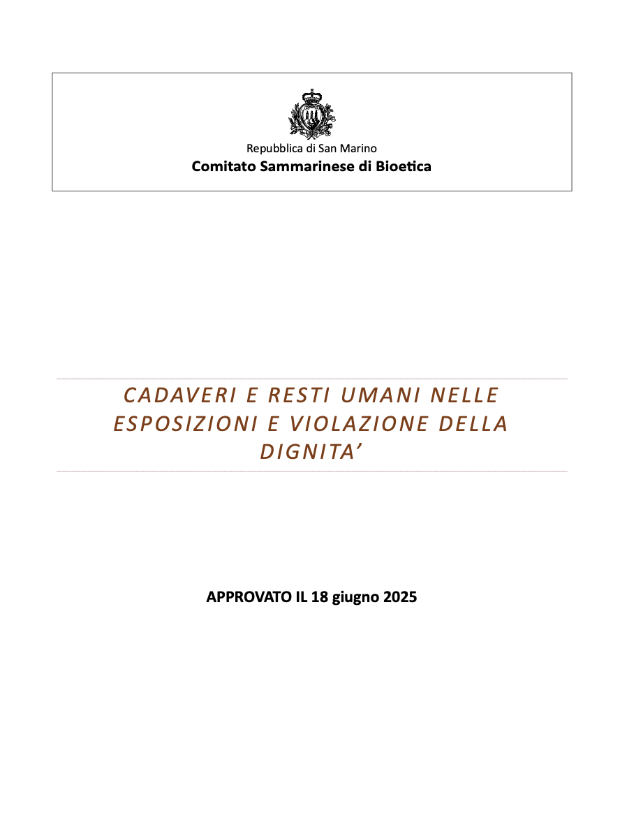CADAVERI E RESTI UMANI NELLE ESPOSIZIONI_ 18 giugno 2025